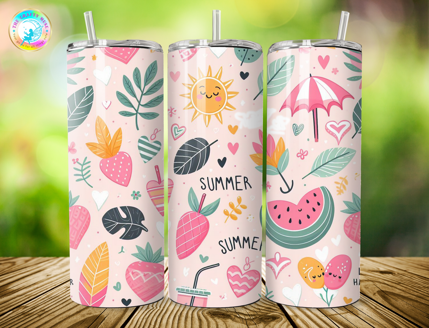 Summer Themed 20 oz Tumblers