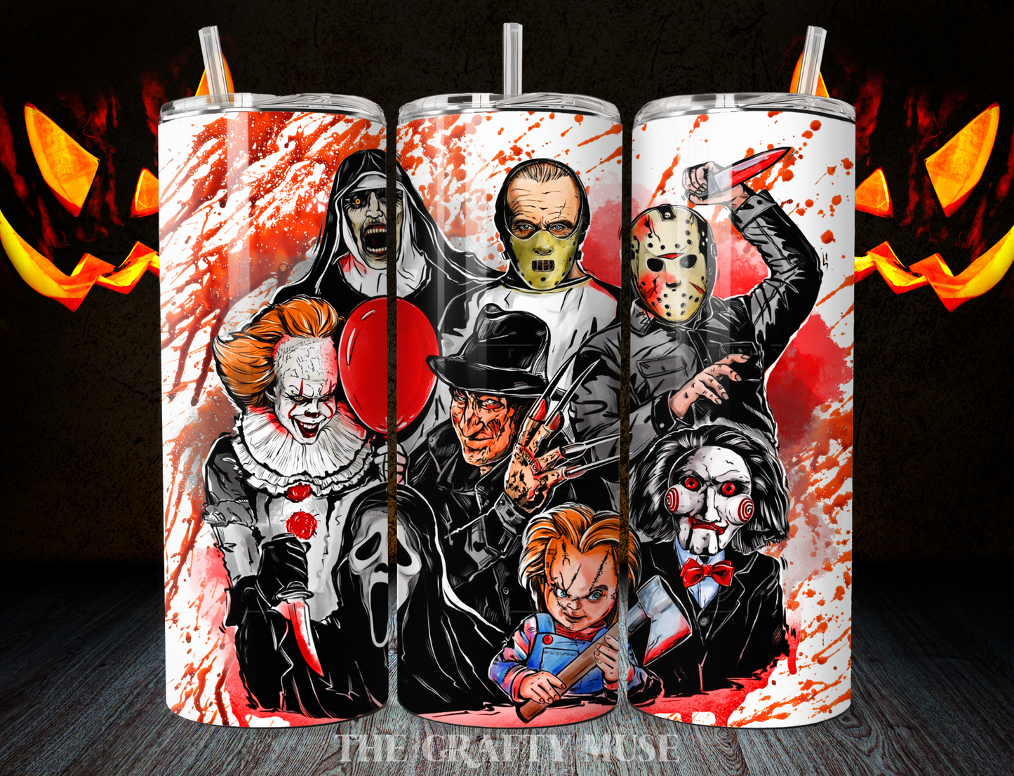 Halloween Horror Themed 20 oz Tumblers