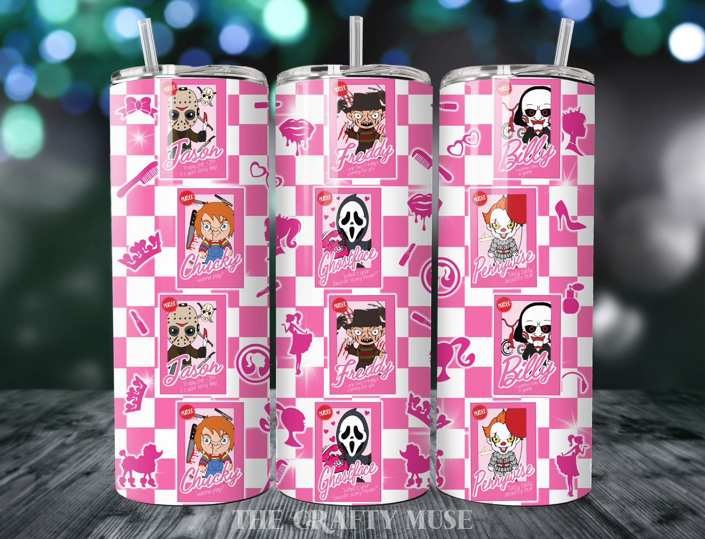 Halloween Pink Themed 20 oz Tumblers