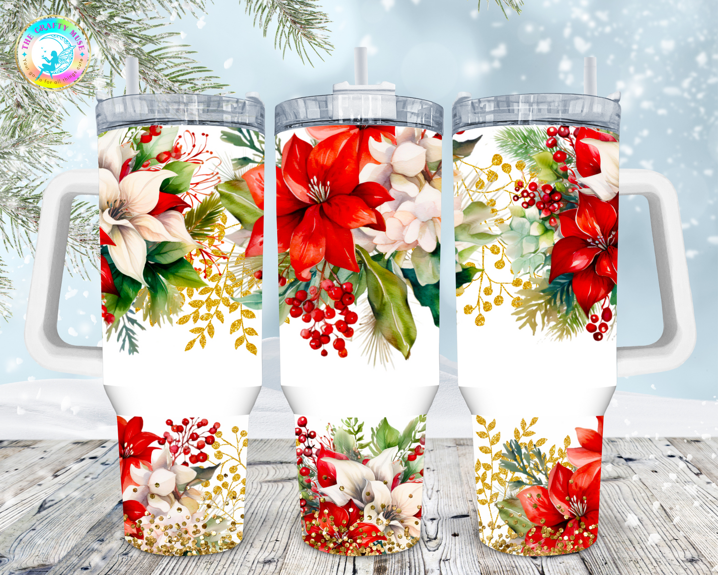 Christmas Themed 40 oz Tumblers