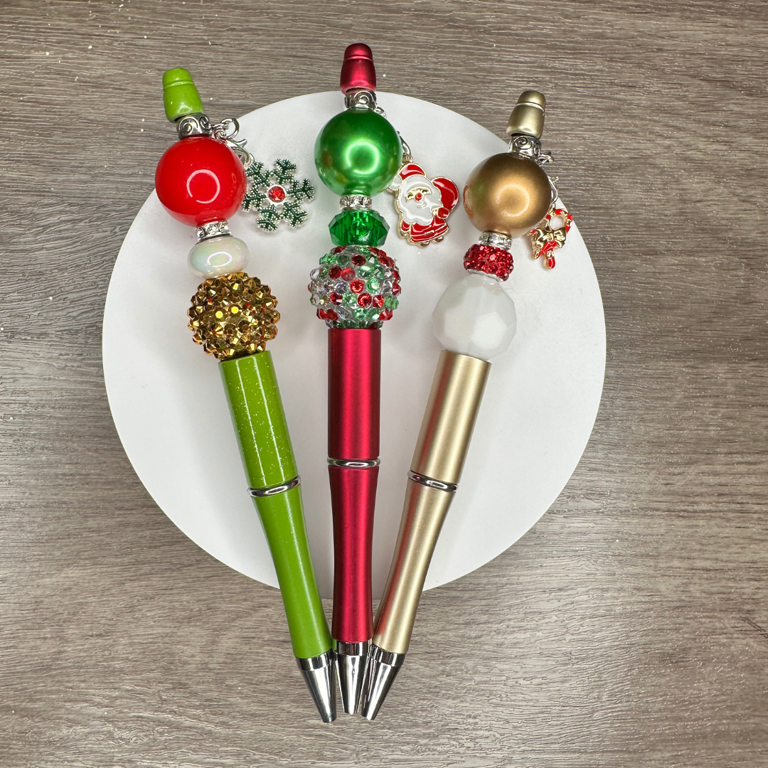 Christmas Themed Beadable Pens