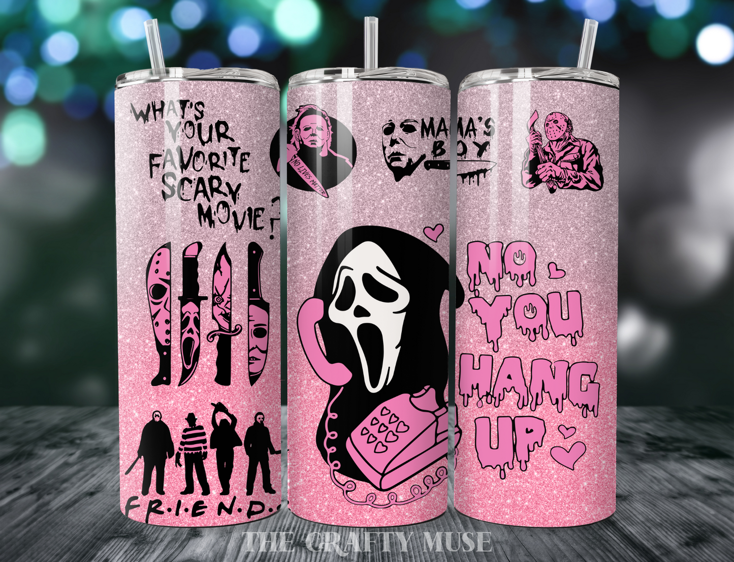 Halloween Pink Themed 20 oz Tumblers