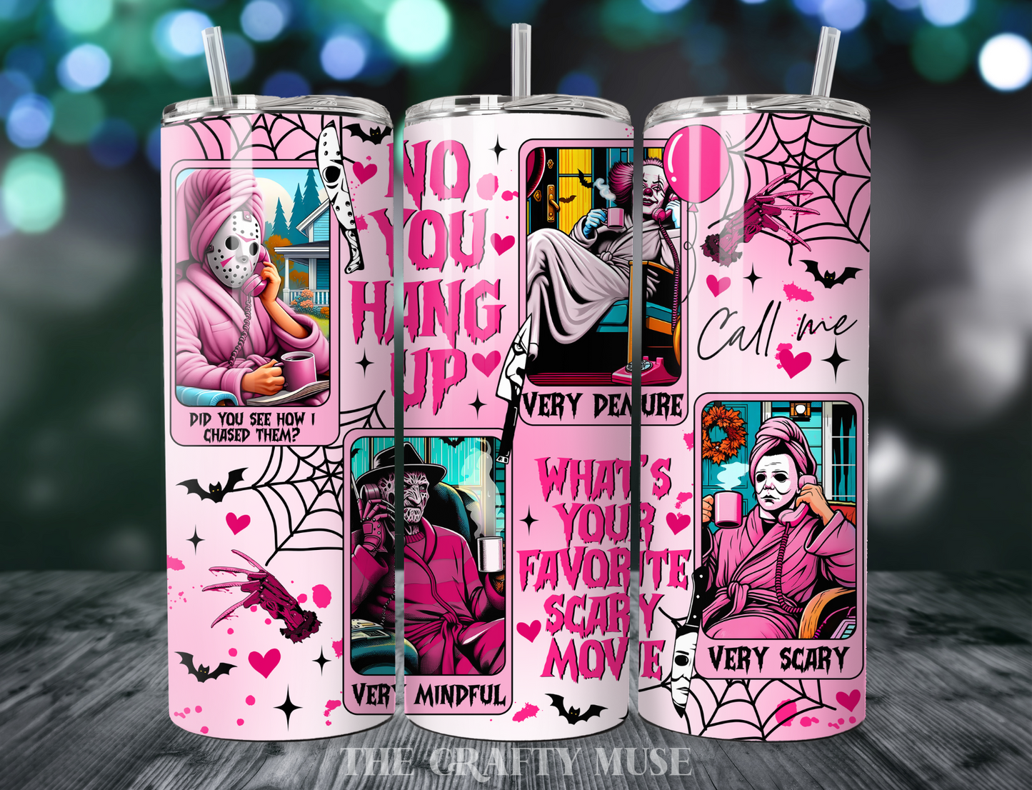 Halloween Pink Themed 20 oz Tumblers