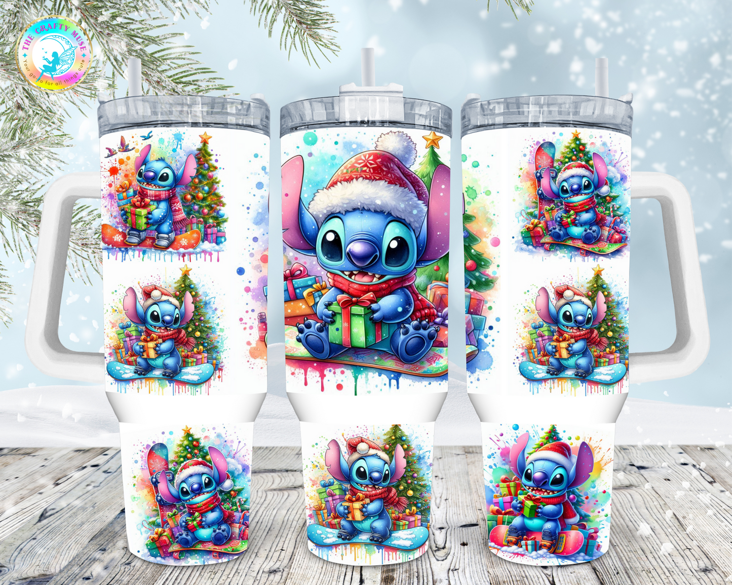 Christmas Stitch Themed 40 oz Tumblers