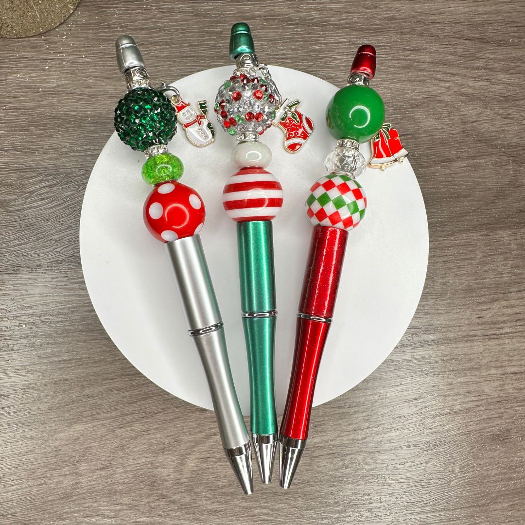 Christmas Themed Beadable Pens