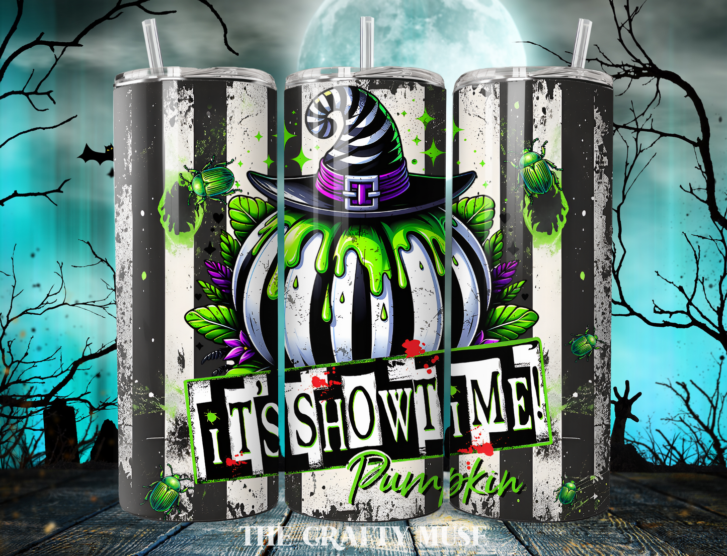 Halloween Beetlejuice Themed 20 oz Tumblers
