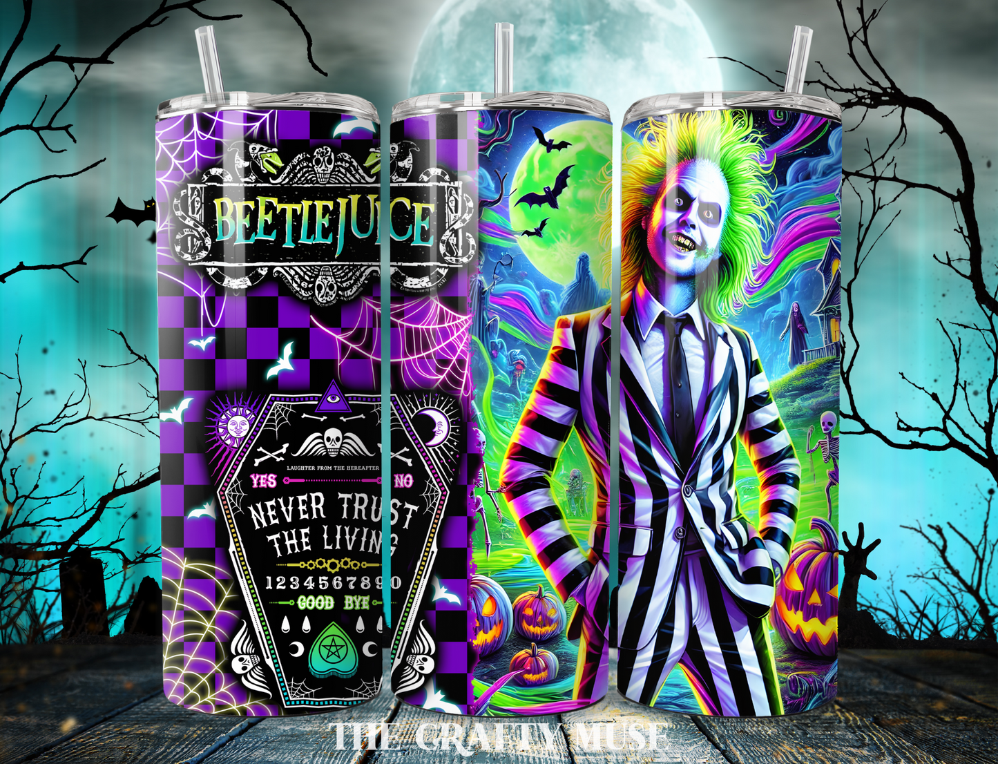 Halloween Beetlejuice Themed 20 oz Tumblers
