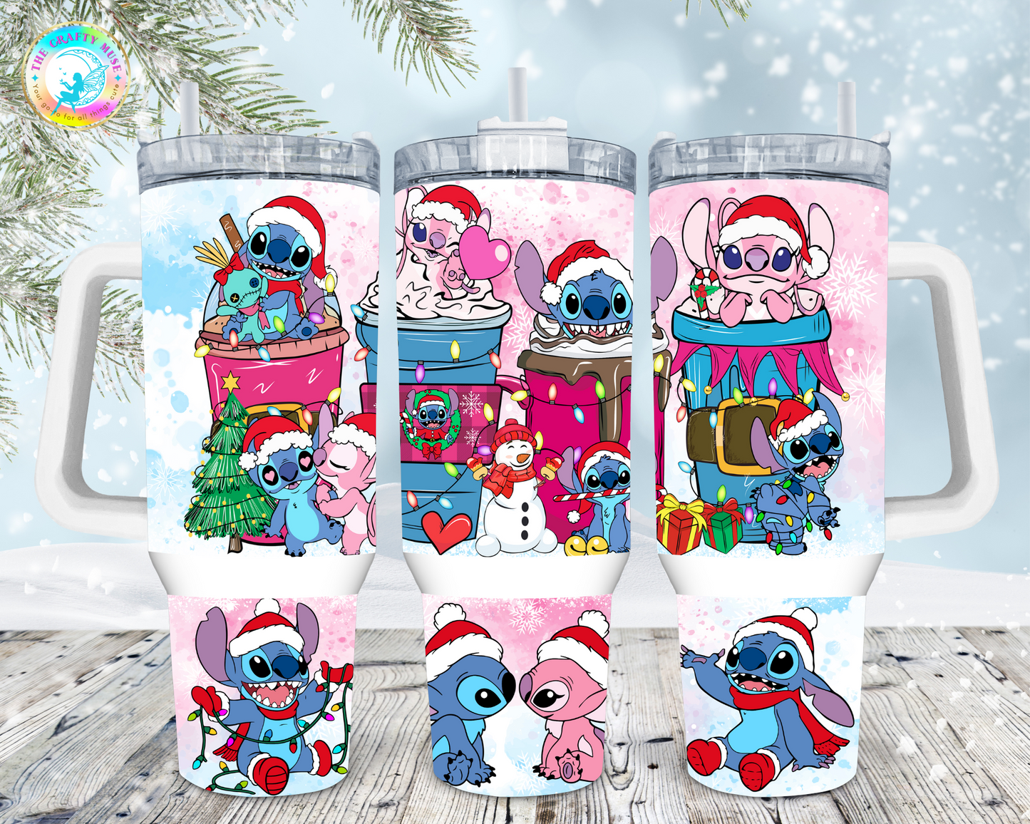 Christmas Stitch Themed 40 oz Tumblers