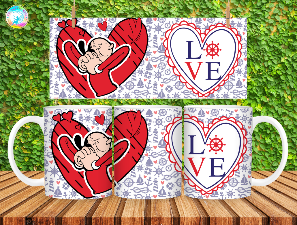 Valentine's Day Cartoon Themed 11 oz Mug