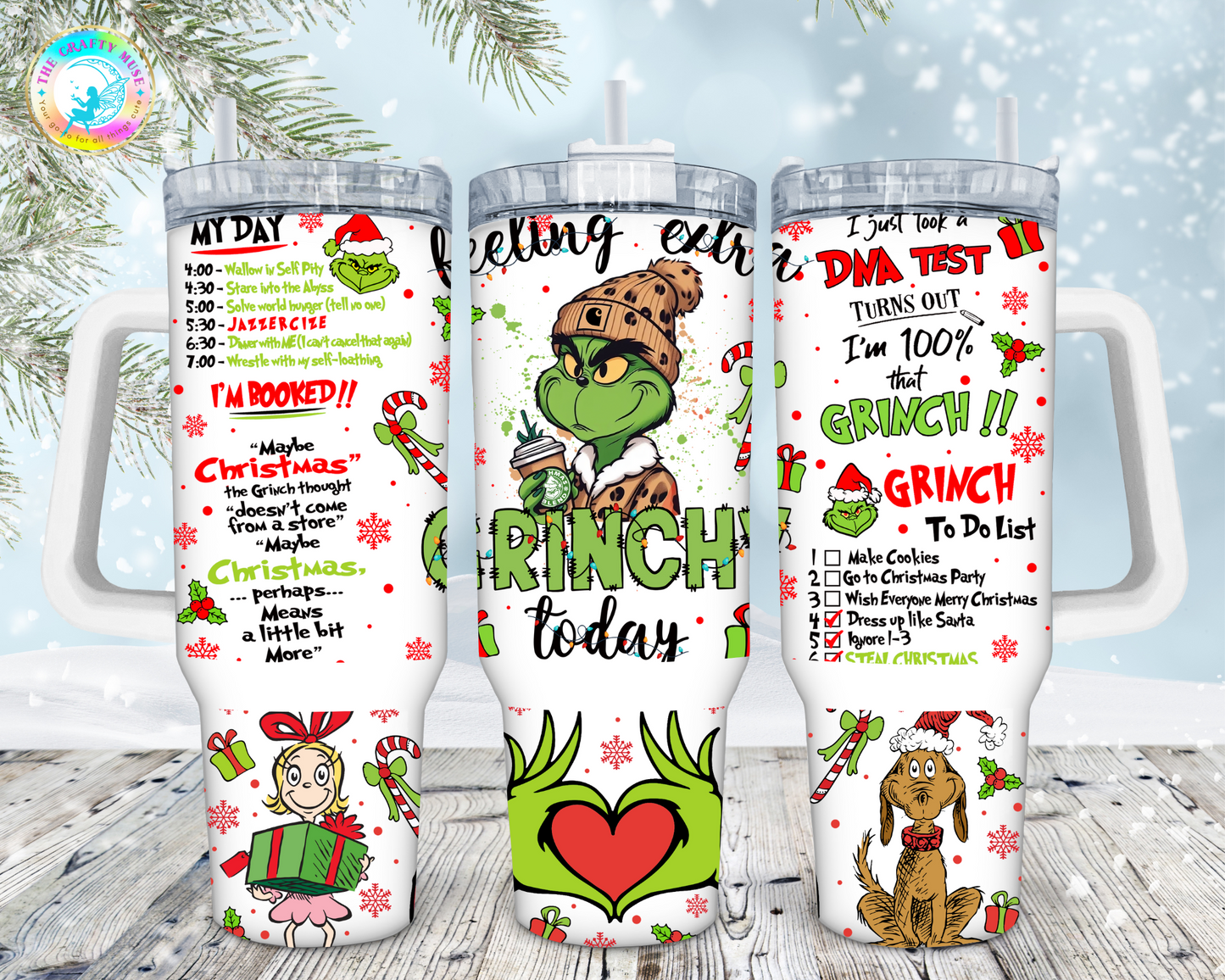 Grinch Themed 40 oz Tumblers