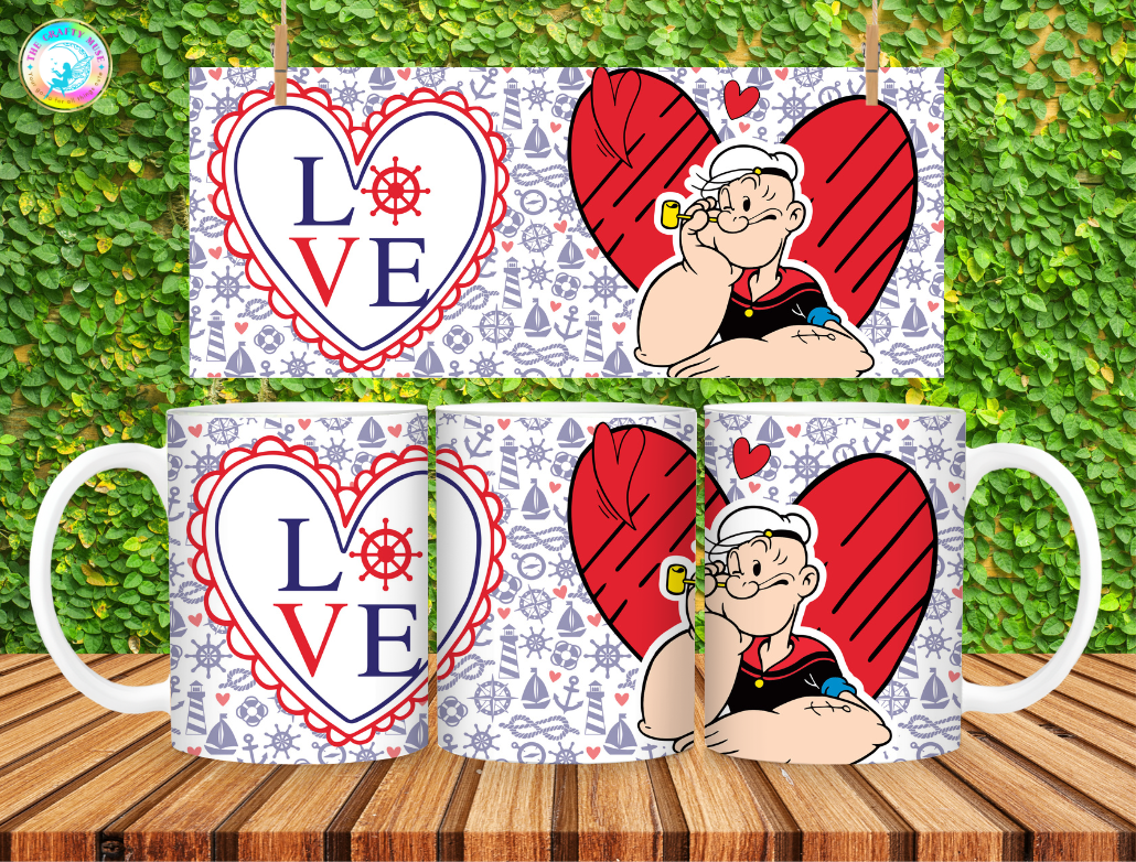 Valentine's Day Cartoon Themed 11 oz Mug