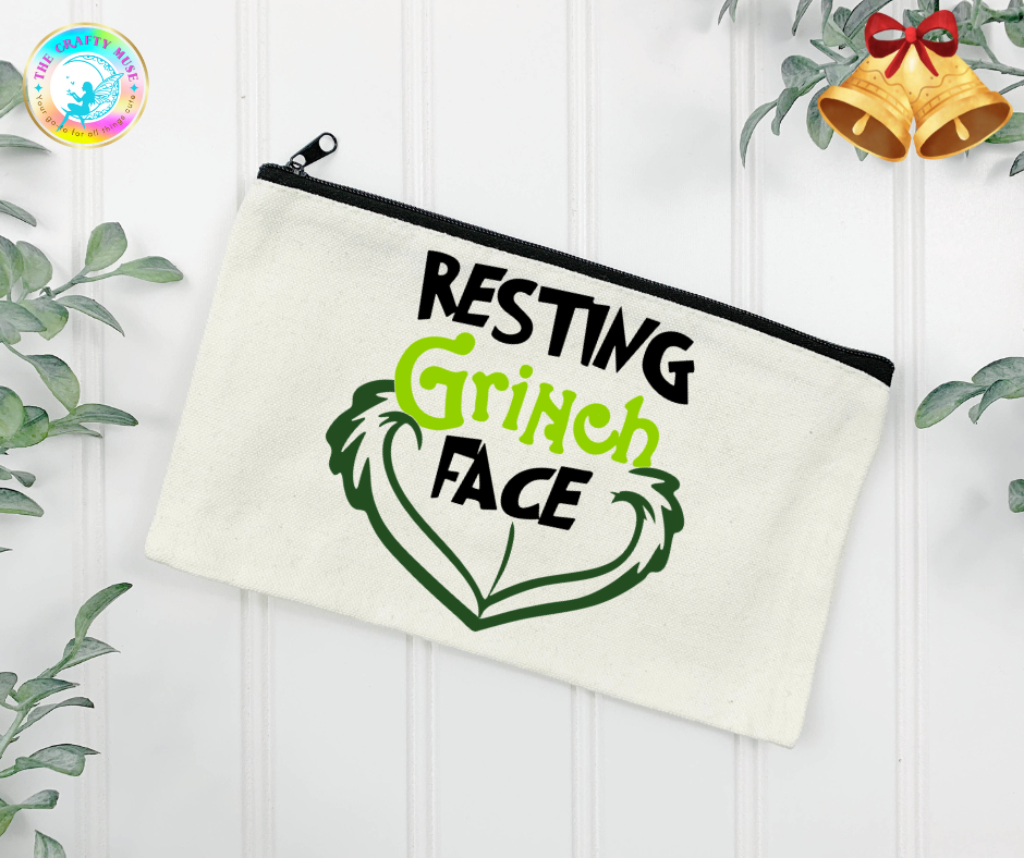 Grinch Themed Cosmetic Bag
