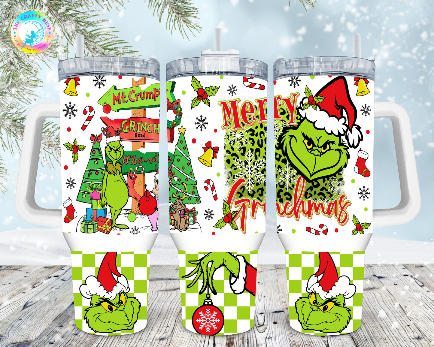 Grinch Themed 40 oz Tumblers