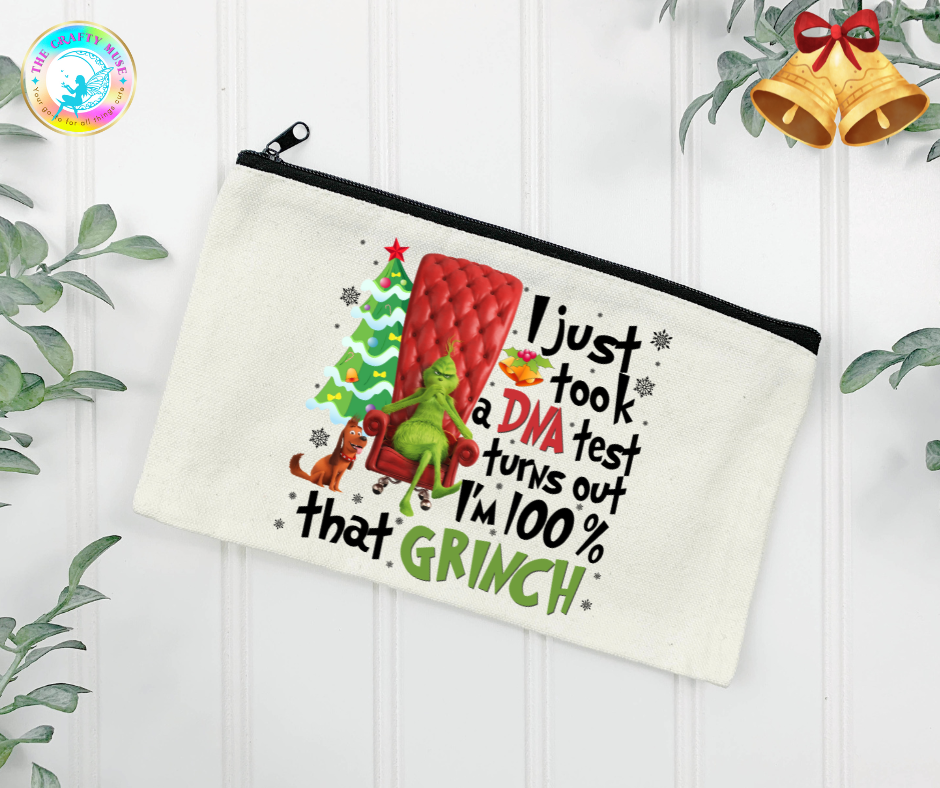 Grinch Themed Cosmetic Bag