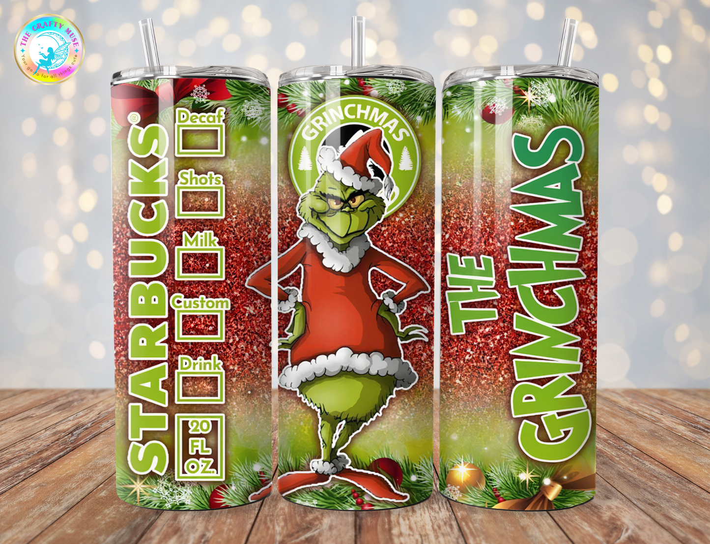 Christmas Grinch Themed 20 oz Tumblers