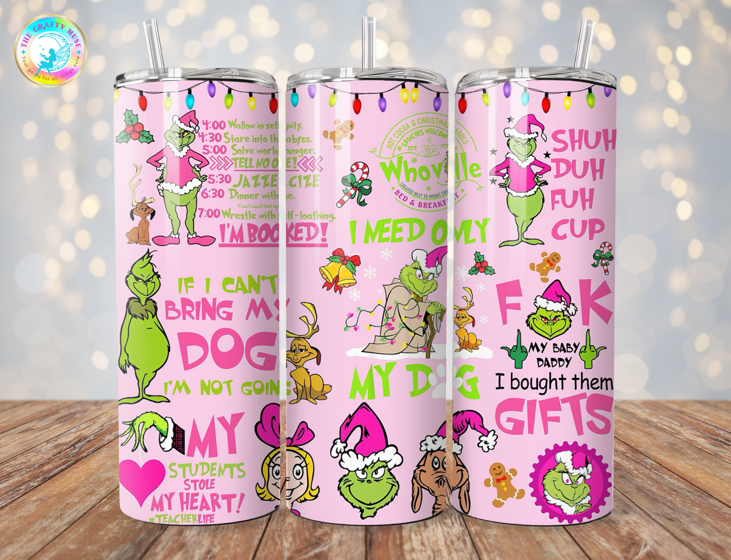 Christmas Grinch Themed 20 oz Tumblers