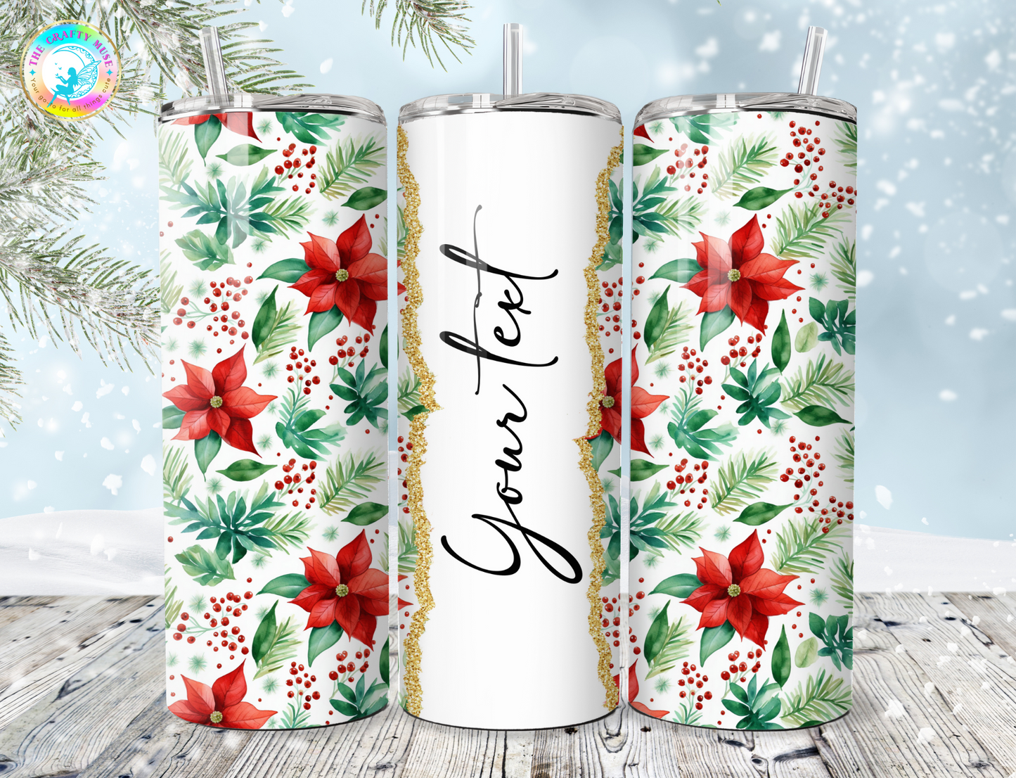 Christmas Themed Personalized 20 oz Tumblers