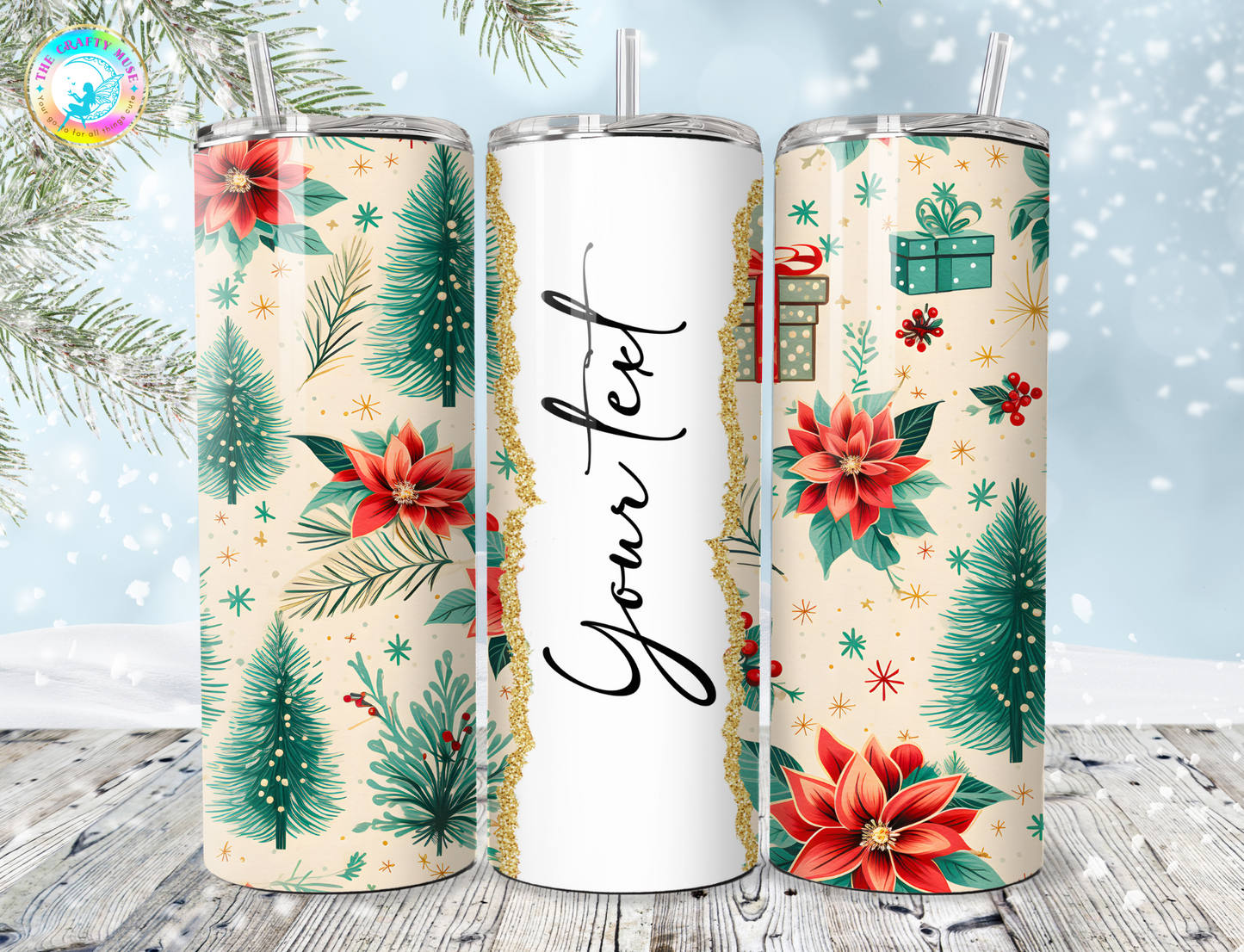 Christmas Themed Personalized 20 oz Tumblers