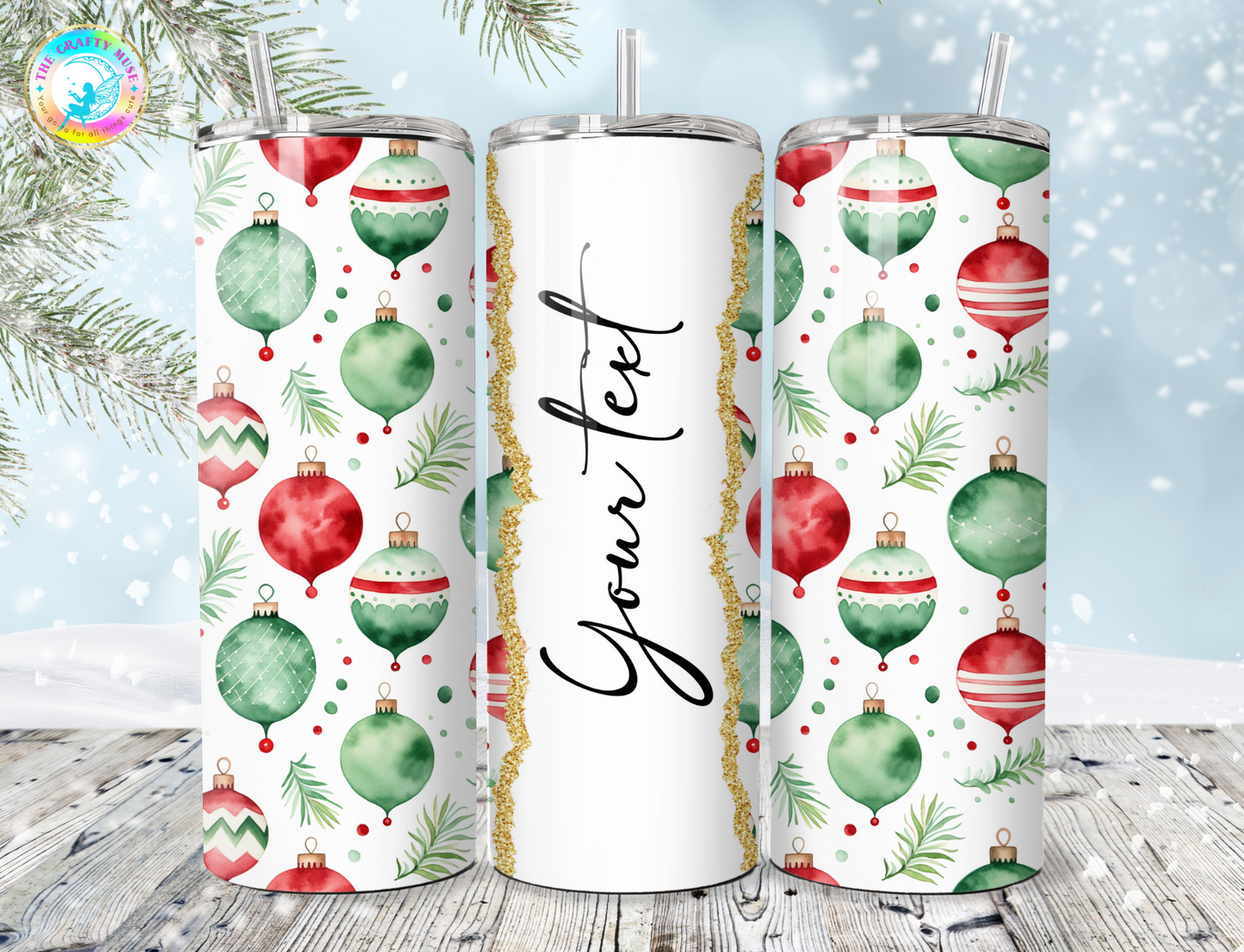 Christmas Themed Personalized 20 oz Tumblers