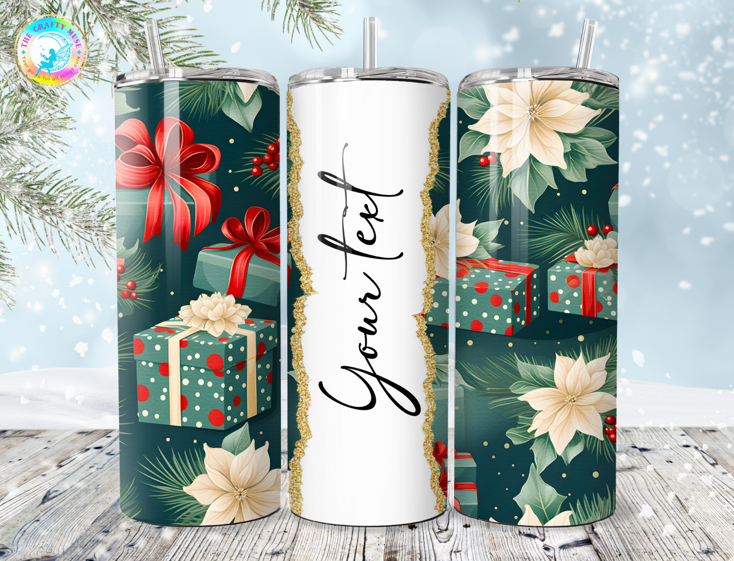 Christmas Themed Personalized 20 oz Tumblers