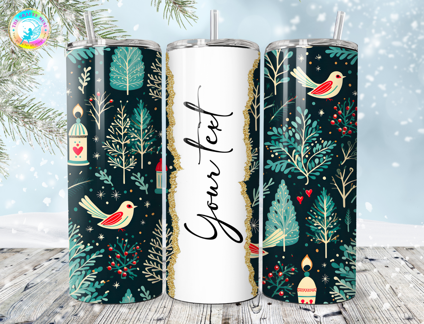 Christmas Themed Personalized 20 oz Tumblers