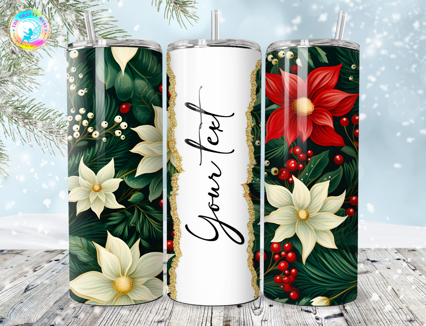 Christmas Themed Personalized 20 oz Tumblers