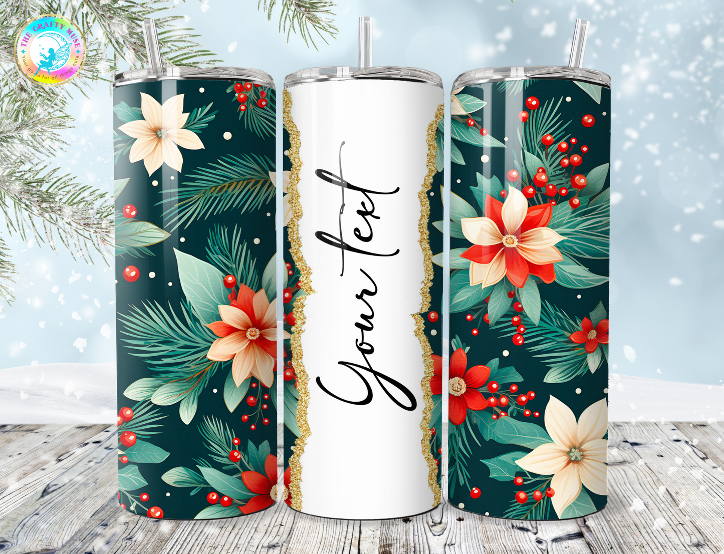 Christmas Themed Personalized 20 oz Tumblers