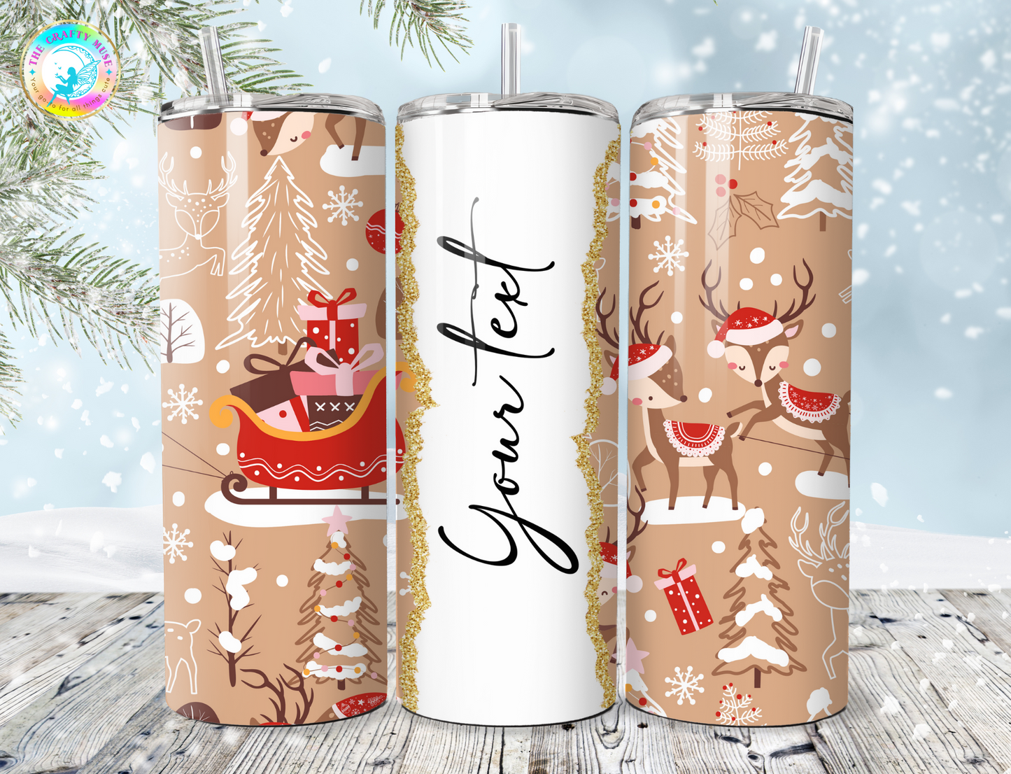 Christmas Themed Personalized 20 oz Tumblers