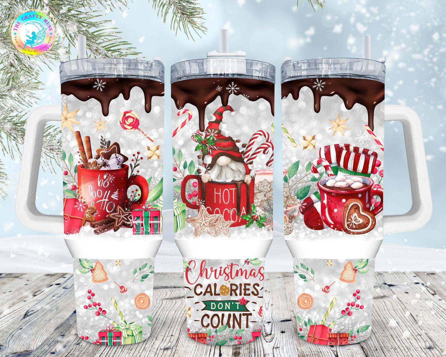 Christmas Themed 40 oz Tumblers