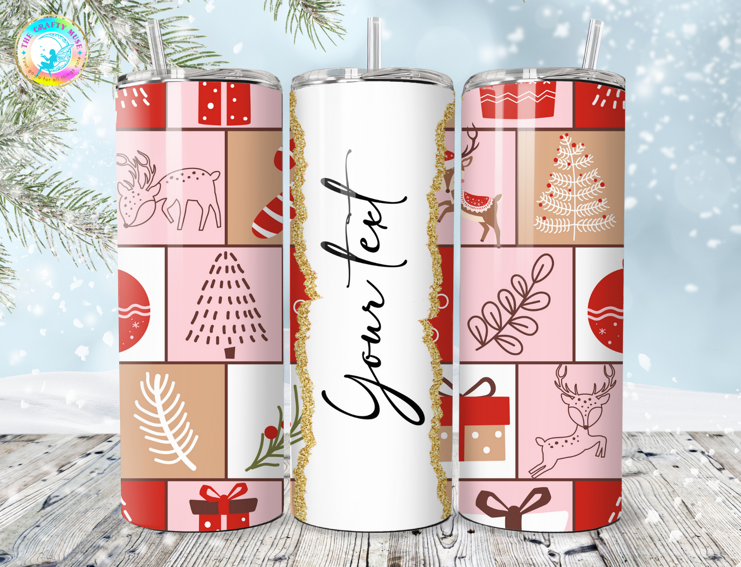 Christmas Themed Personalized 20 oz Tumblers