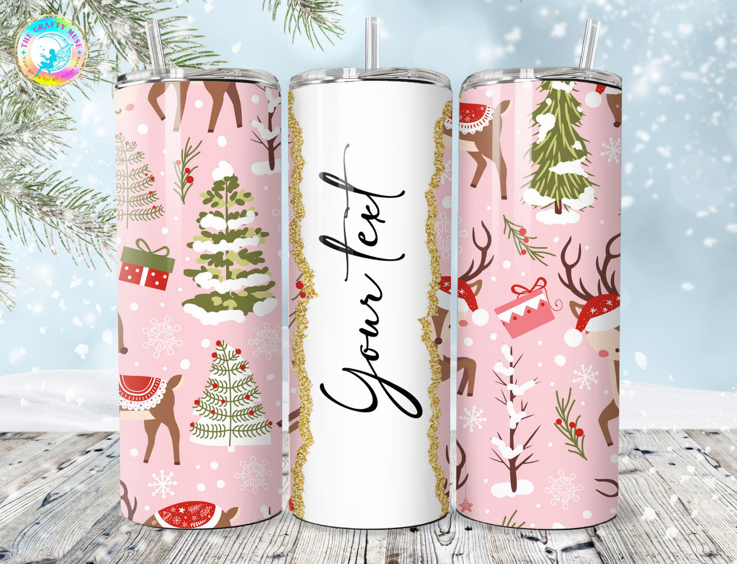 Christmas Themed Personalized 20 oz Tumblers