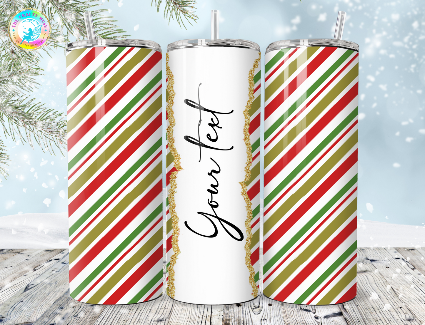 Christmas Themed Personalized 20 oz Tumblers