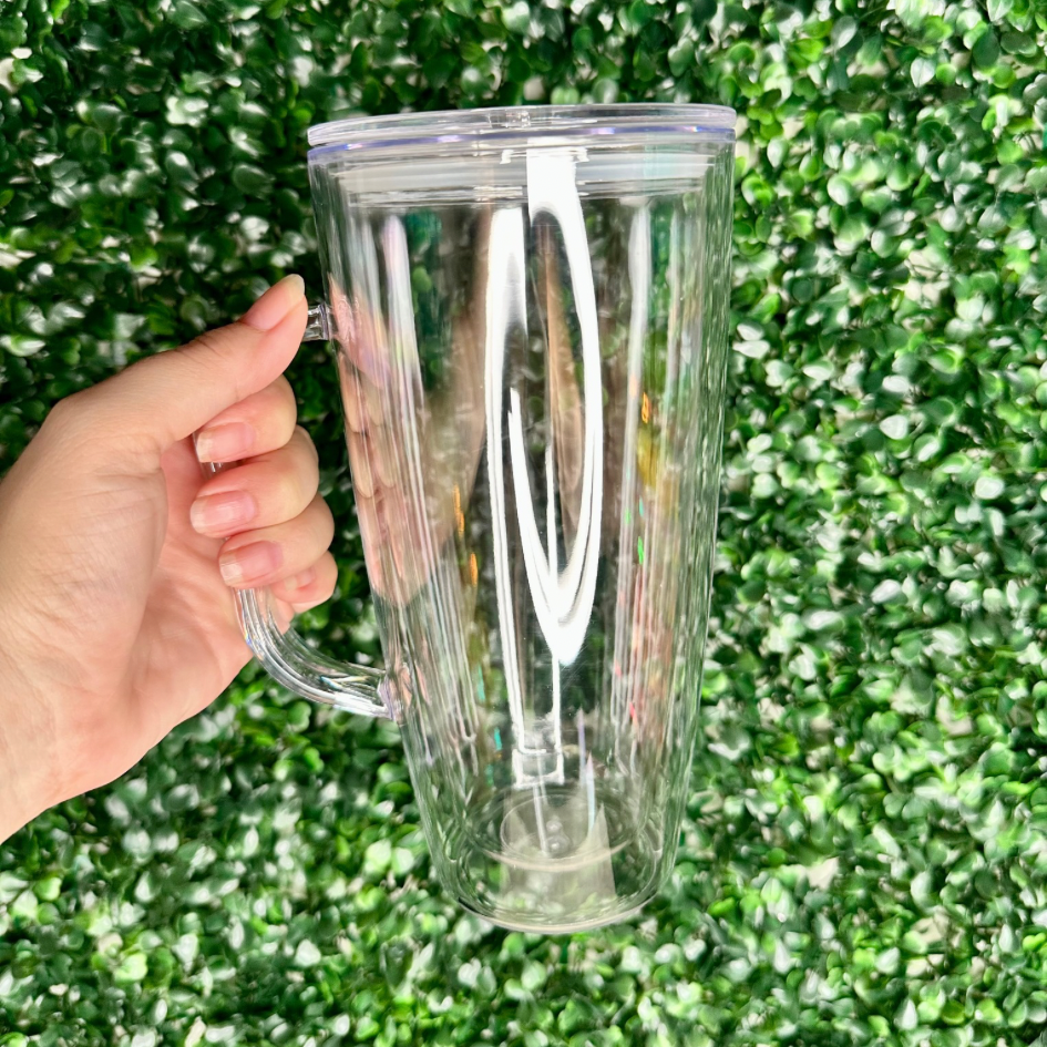 25 oz Double-Walled Acrylic Tumbler with Handle (Customizable)