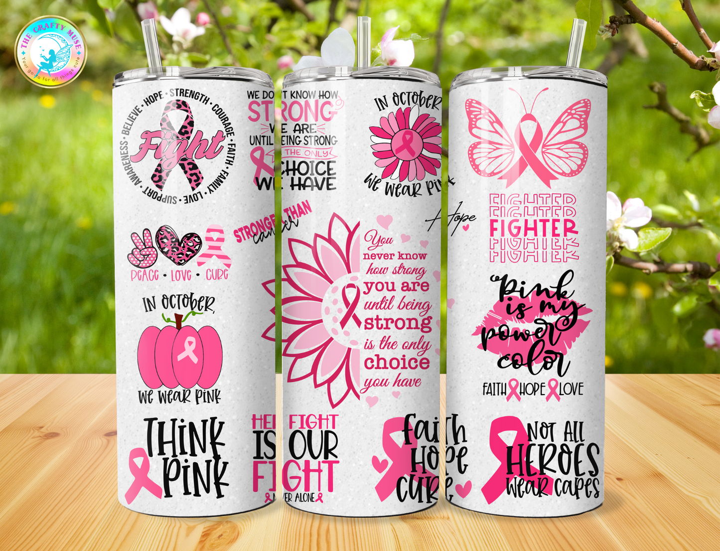 Breast Cancer Awareness Themed 20 oz Tumblers
