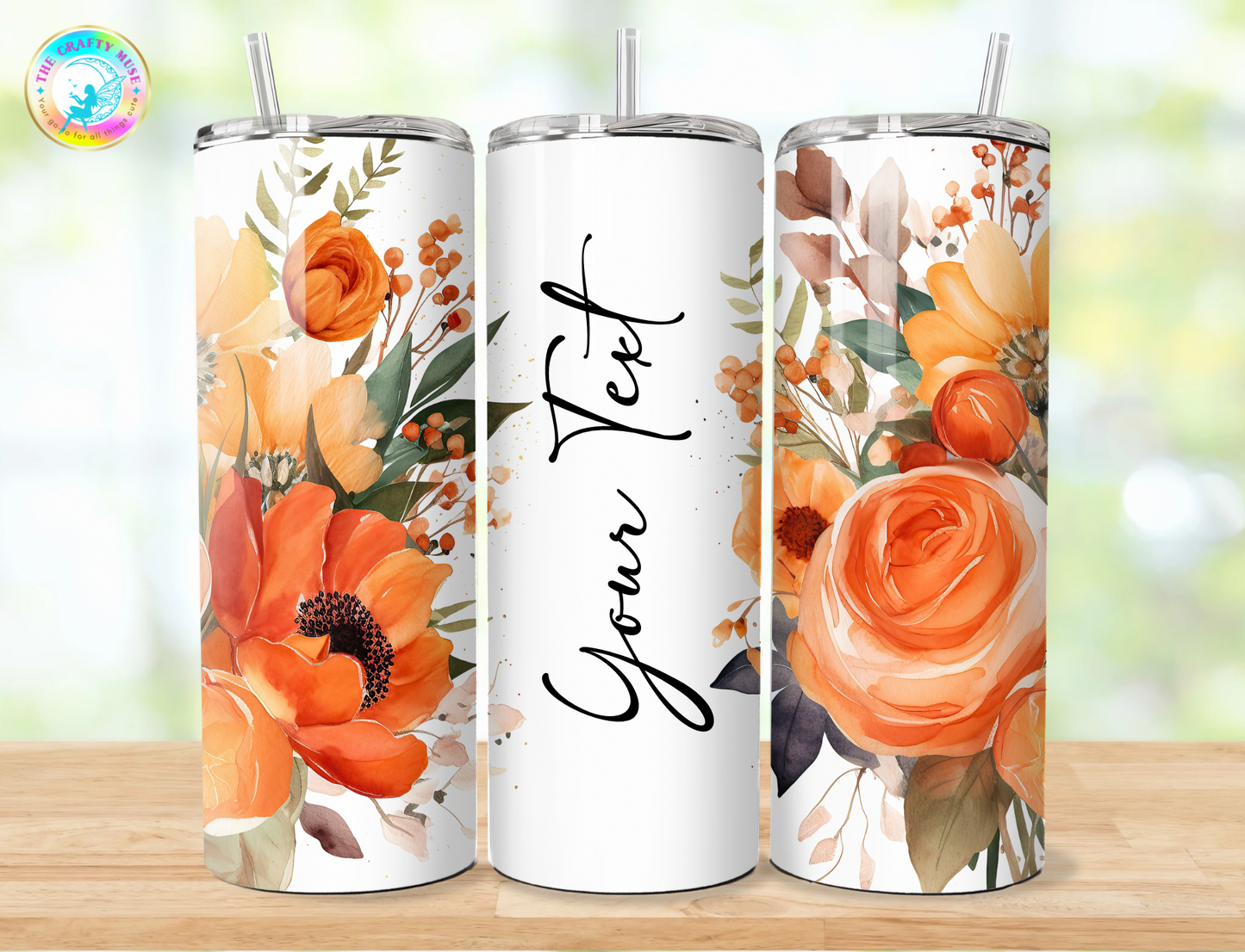 Floral Themed Personalized 20 oz Tumblers