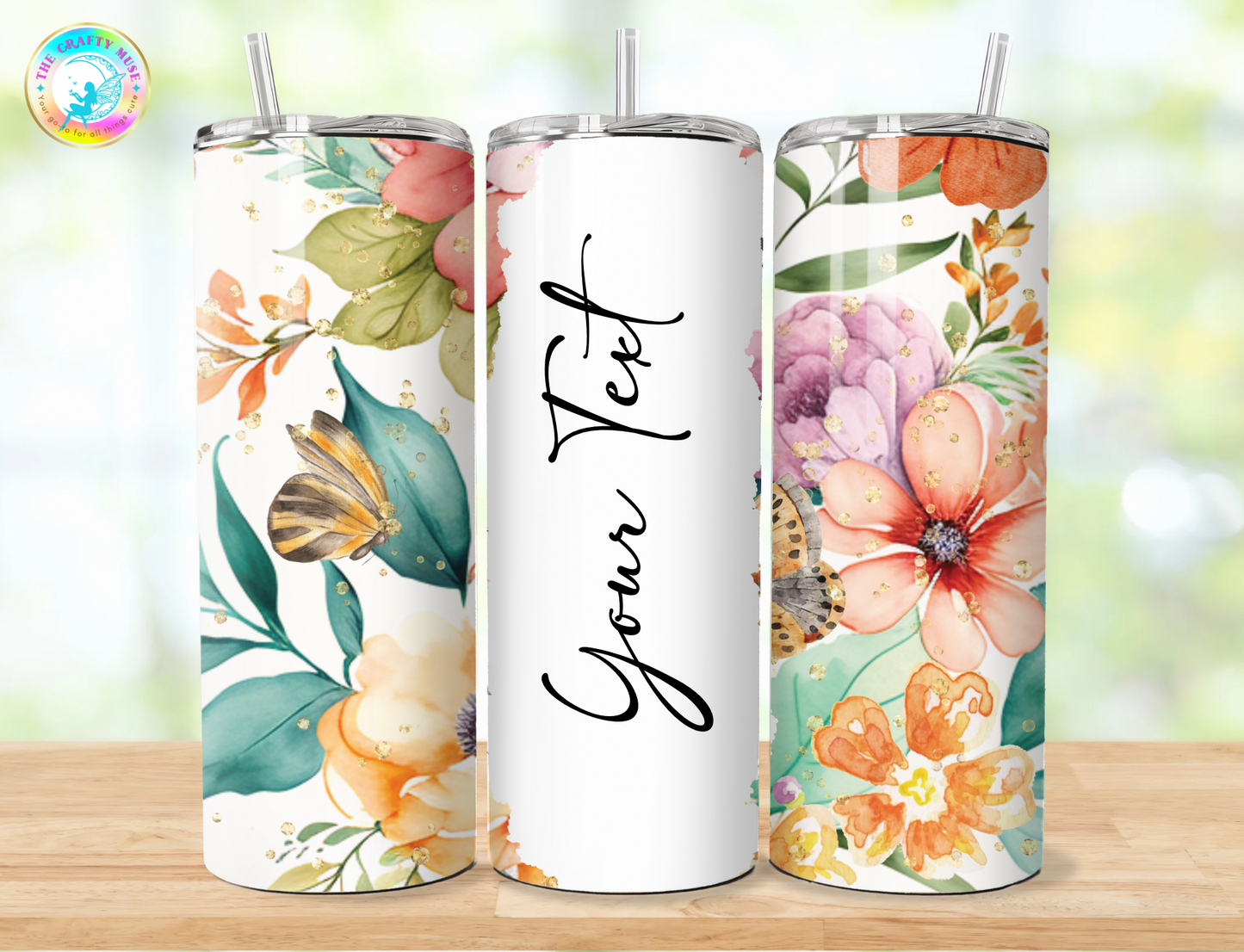 Floral Themed Personalized 20 oz Tumblers