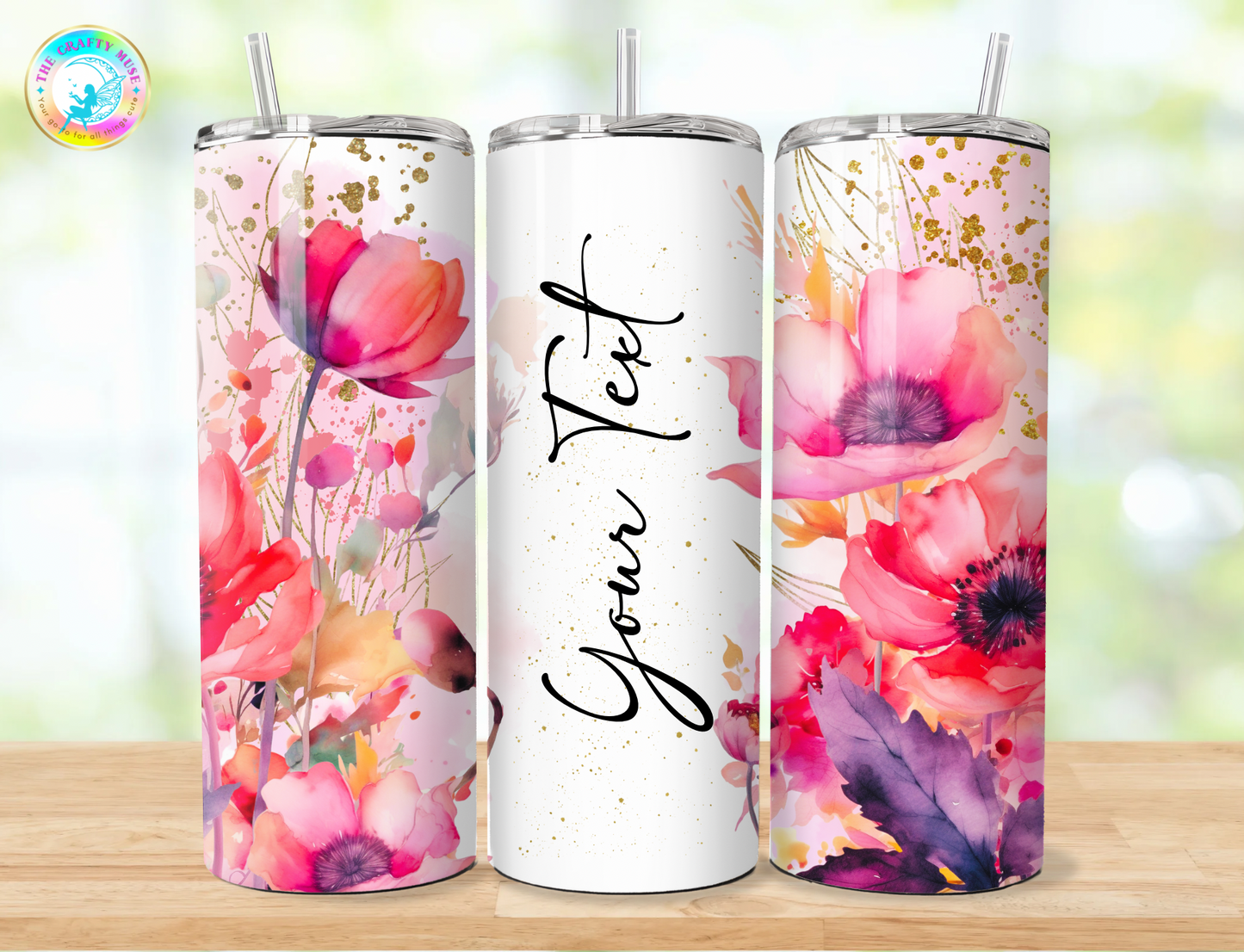 Floral Themed Personalized 20 oz Tumblers