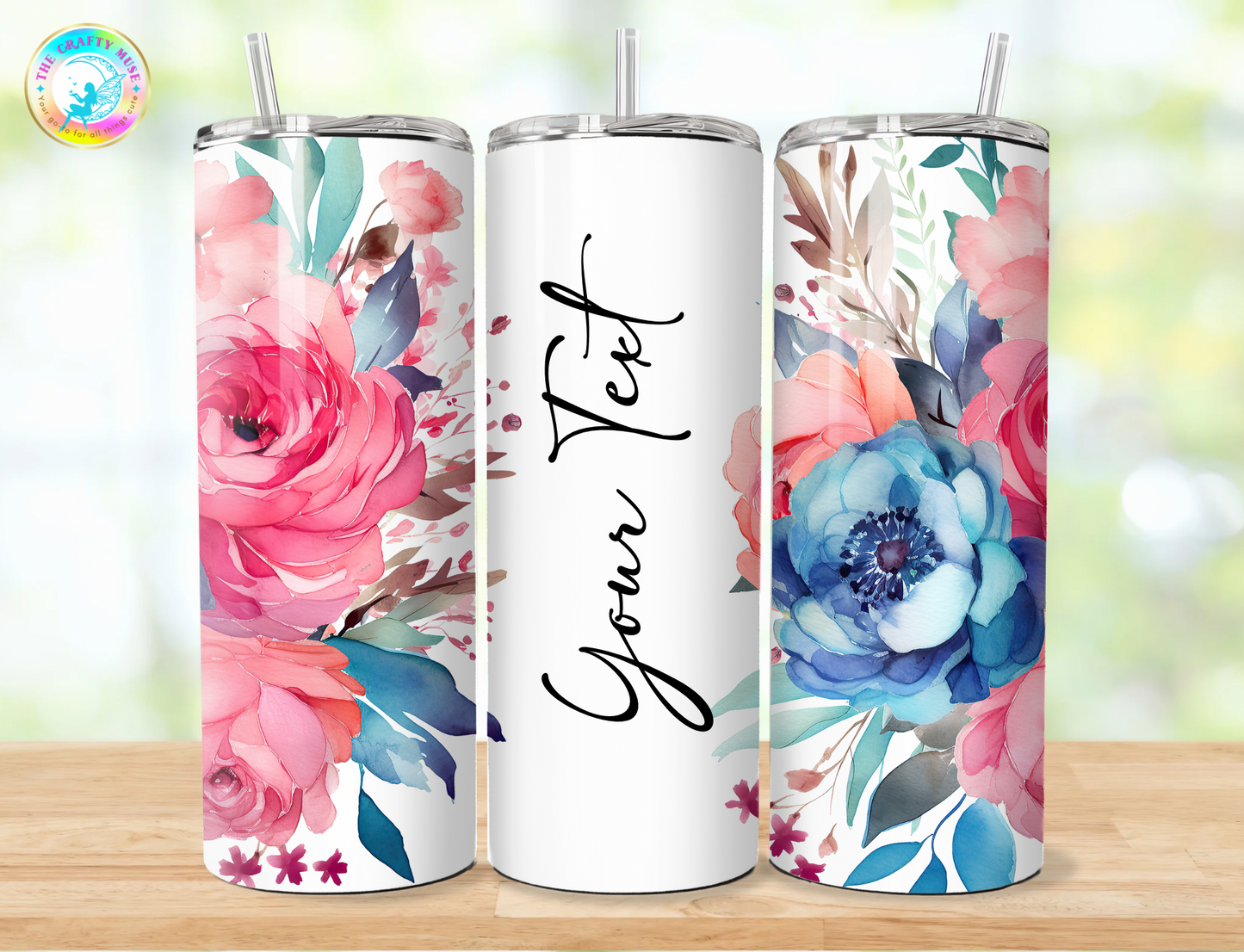 Floral Themed Personalized 20 oz Tumblers