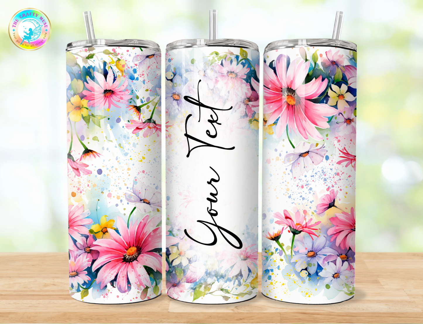 Floral Themed Personalized 20 oz Tumblers