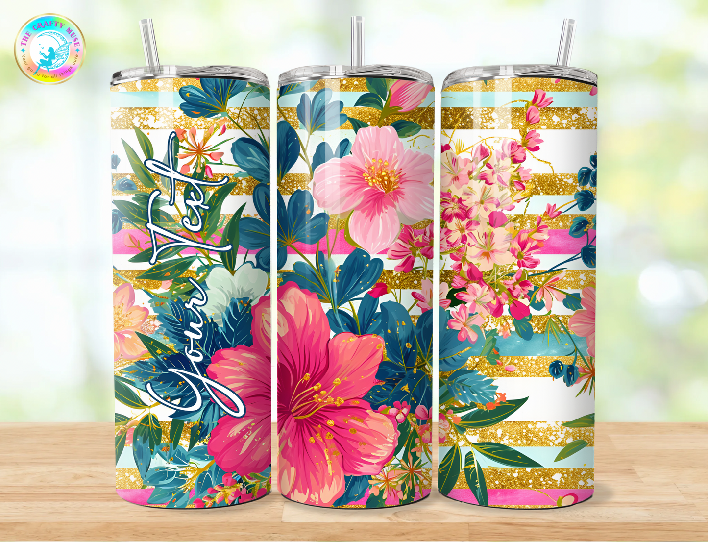 Floral Themed Personalized 20 oz Tumblers