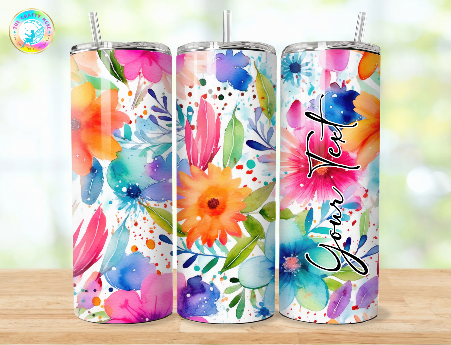 Floral Themed Personalized 20 oz Tumblers