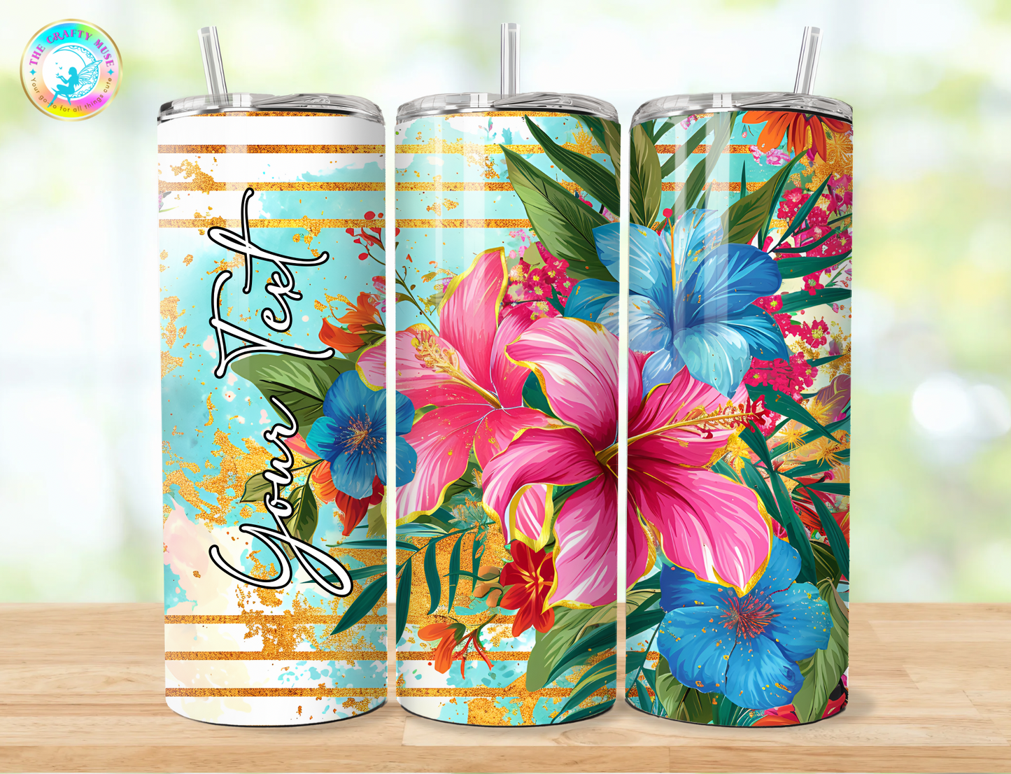 Floral Themed Personalized 20 oz Tumblers