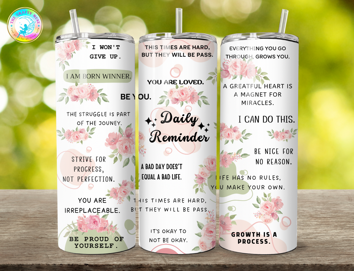 Self Love/Affirmations Themed 20 oz Tumblers