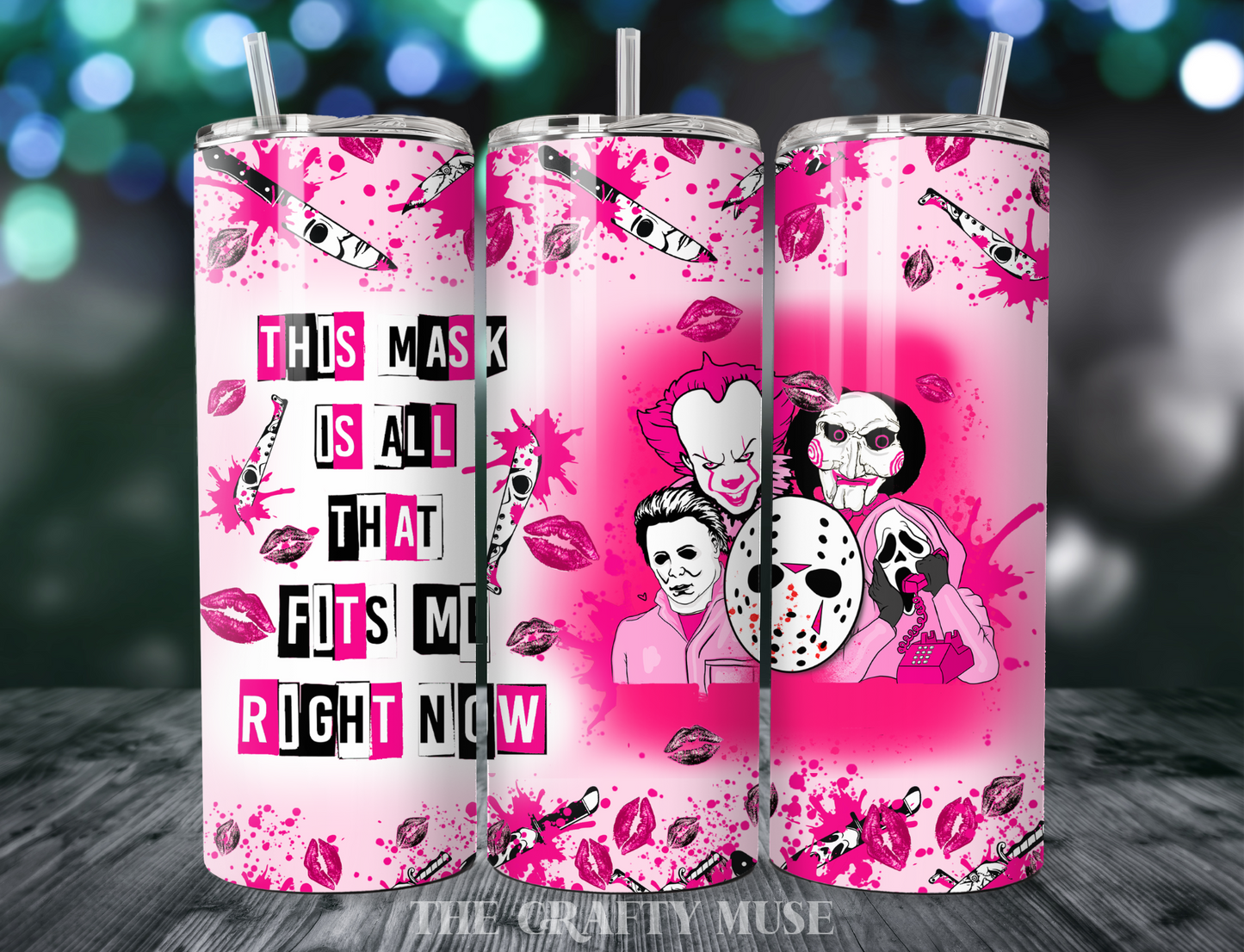 Halloween Pink Themed 20 oz Tumblers