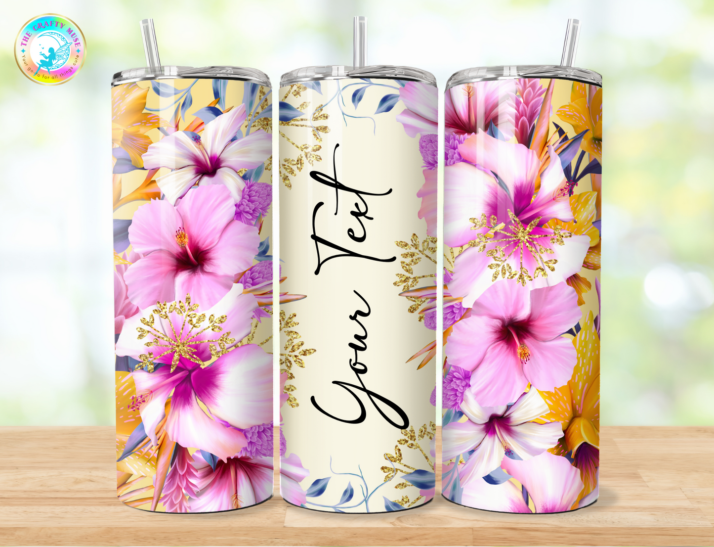 Floral Themed Personalized 20 oz Tumblers