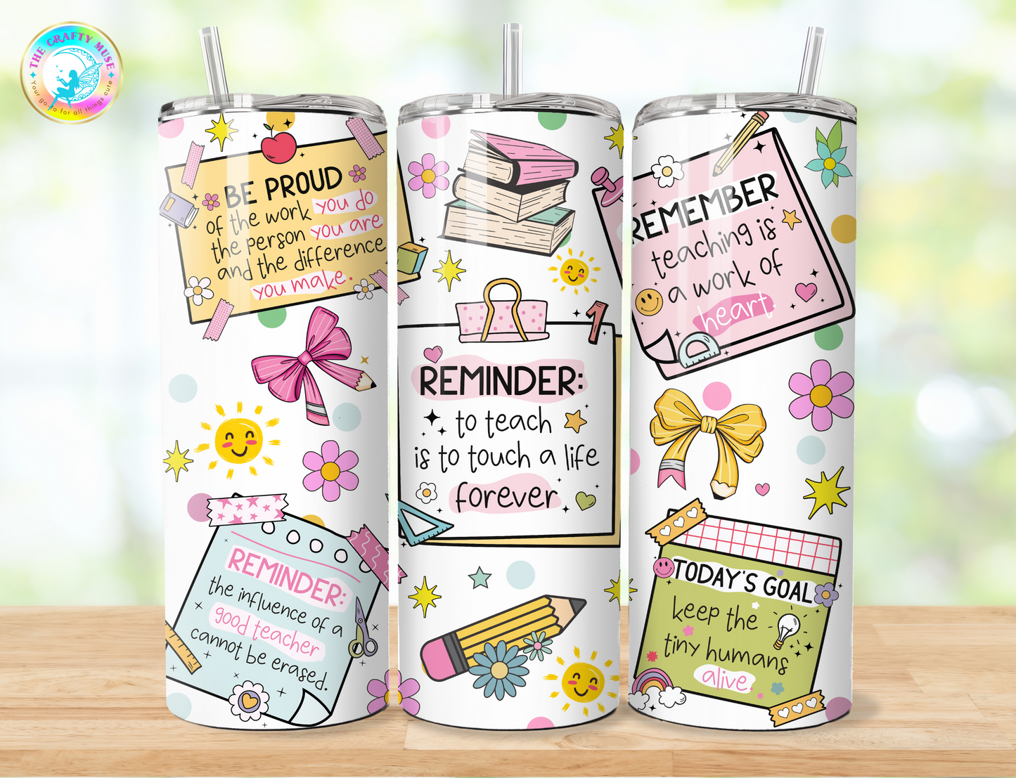 Teacher Appreciation Themed 20 oz Tumblers