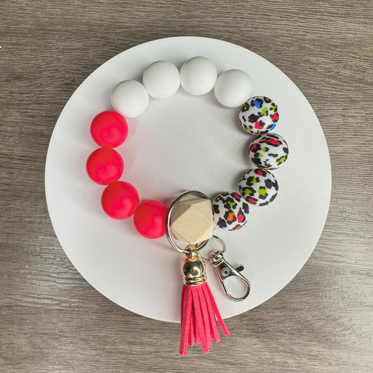 Beaded Silicone Wristlet Keychain