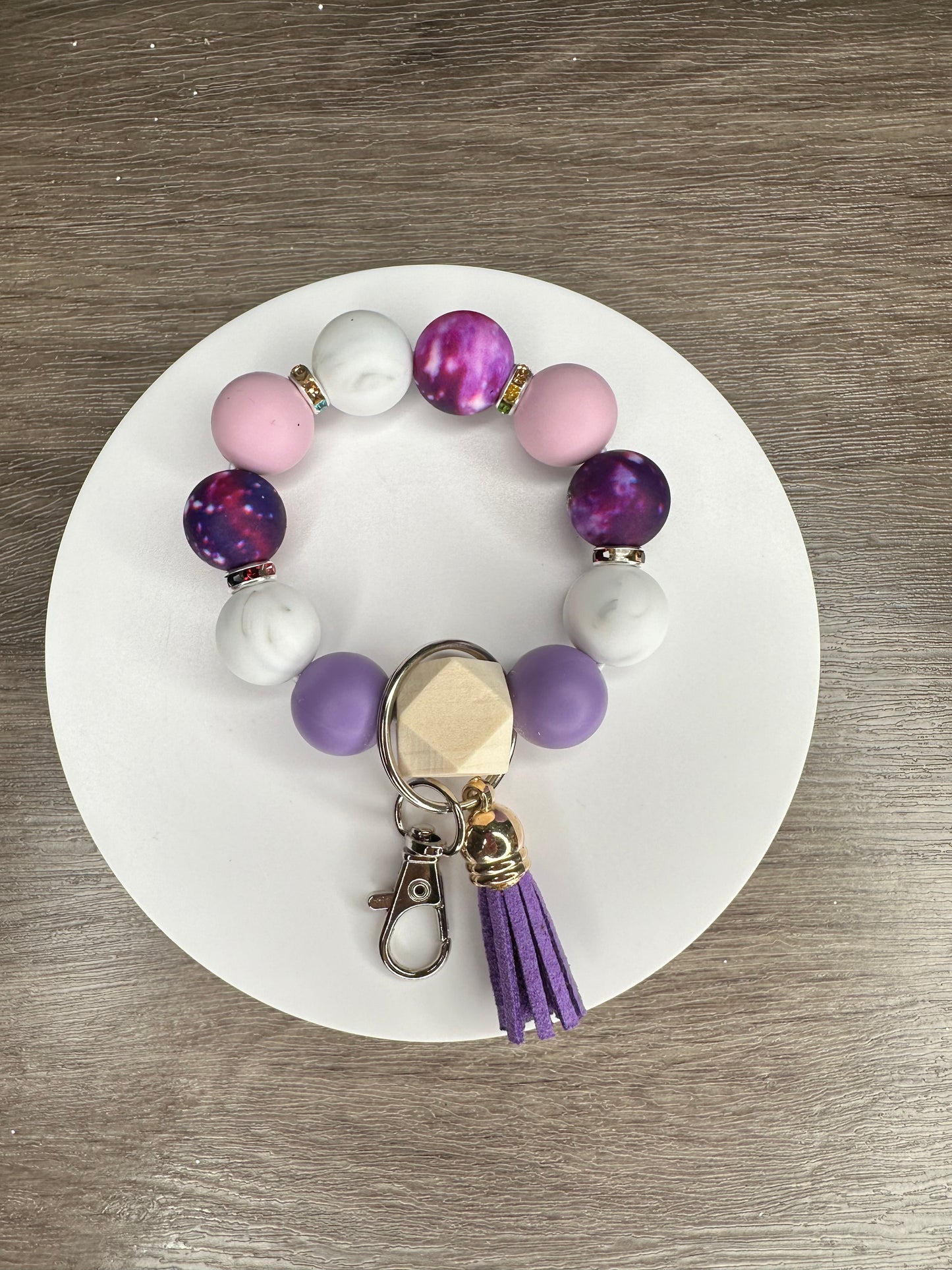 Beaded Silicone Wristlet Keychain