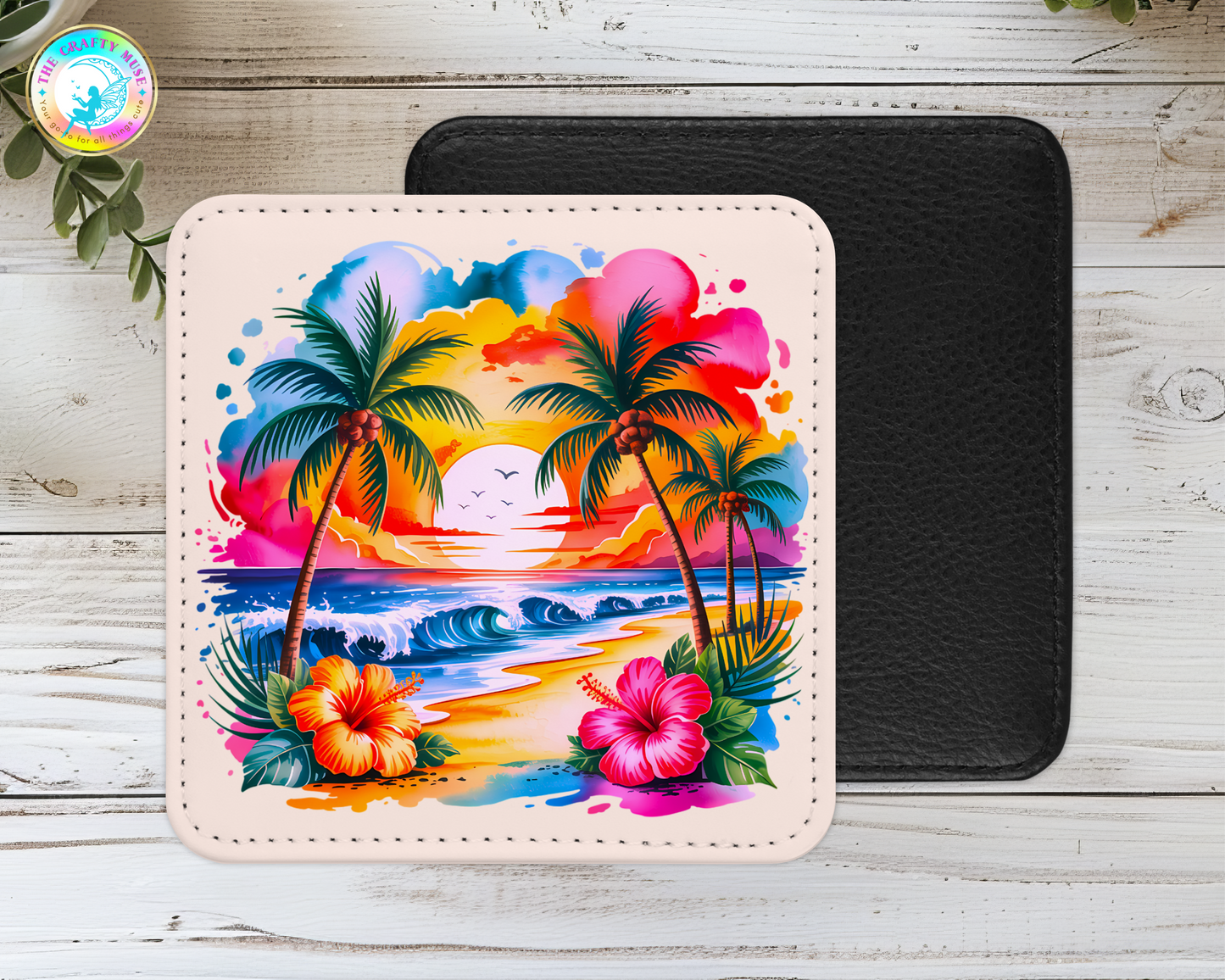 Summer Themed Pu-Leather Coasters