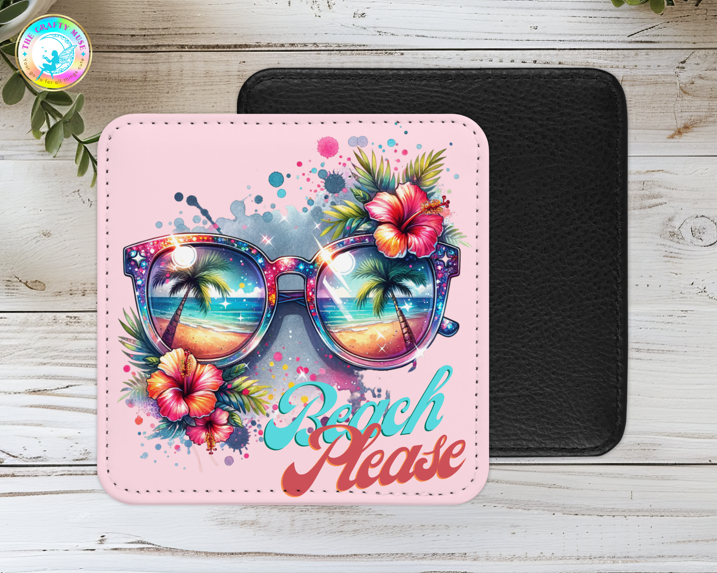 Summer Themed Pu-Leather Coasters